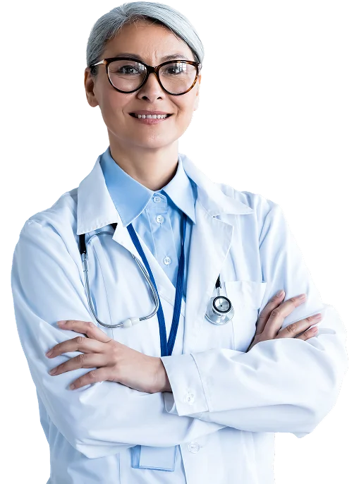 confident woman doctor poses in hospital setting 2026 03 11 03 29 14 utc 1 1