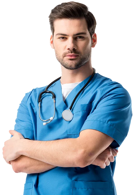 confident male doctor in blue scrubs 2026 03 13 00 51 05 utc 1