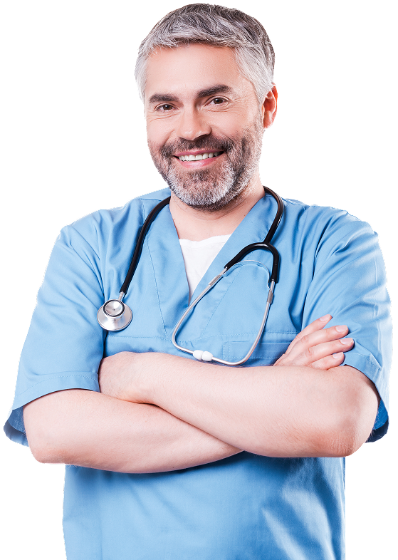 smiling doctor with stethoscope in blue scrubs 2026 03 20 03 07 39 utc 1