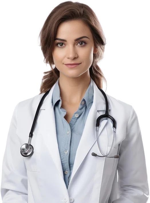 png female doctor adult white background stethoscope 1